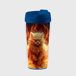 Термокружка-непроливайка Огненный рыжий котик