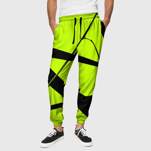 Мужские брюки 3D Звезда - лаймовый и черный - Хуф и Ся - дополнение, цвет 3D печать - фото 4