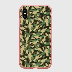 Чехол для iPhone XS Max матовый Камуфляж из раков