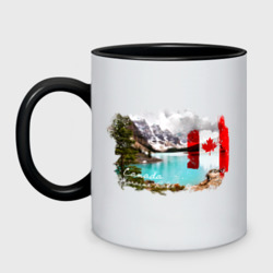Кружка двухцветная Канада и канадский флаг