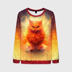 Мужской свитшот 3D Огненный рыжий котёнок