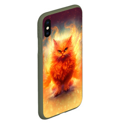 Чехол для iPhone XS Max матовый Огненный рыжий котёнок - фото 2