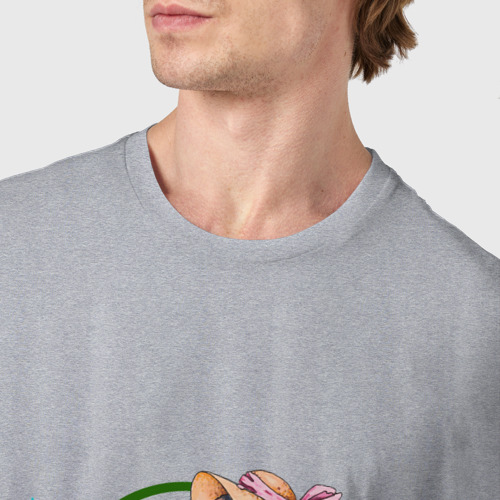 Мужская футболка хлопок с принтом Птичка весна в темном, фото #4