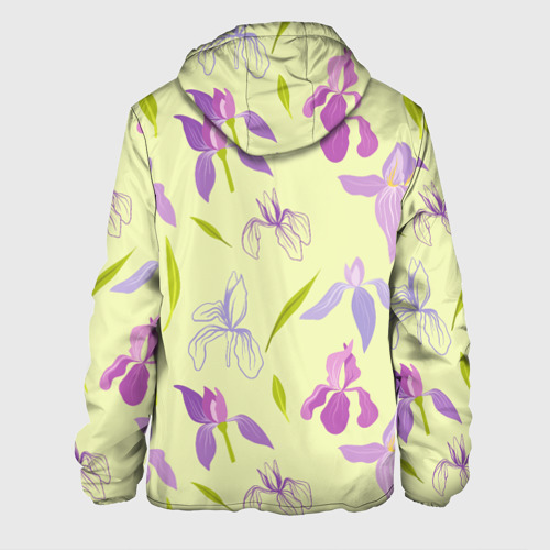 Мужская куртка 3D с принтом Фиолетовые лилии, вид сзади #1