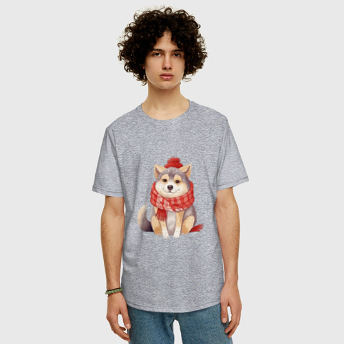 Мужская футболка хлопок Oversize с принтом Лучший друг - лайка, фото на моделе #1