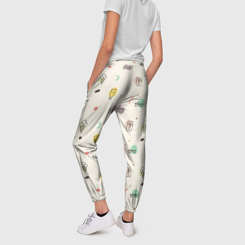 Женские брюки 3D с принтом Летний вайб, вид сзади #2