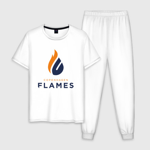 Мужская пижама хлопок Copenhagen Flames лого, цвет белый