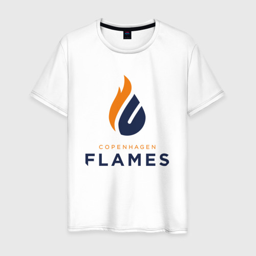 Мужская футболка хлопок Copenhagen Flames лого, цвет белый