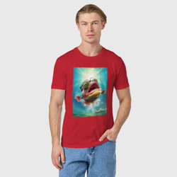 Мужская футболка хлопок Мультяшный карп - фото 2