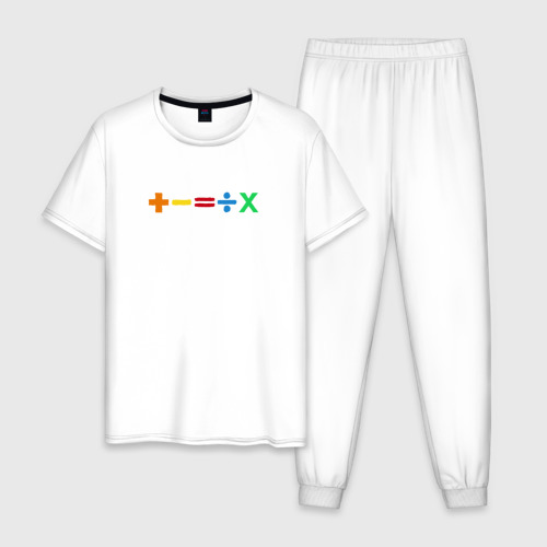 Мужская пижама хлопок с принтом Математические логотипы Эда Ширана, вид спереди #2