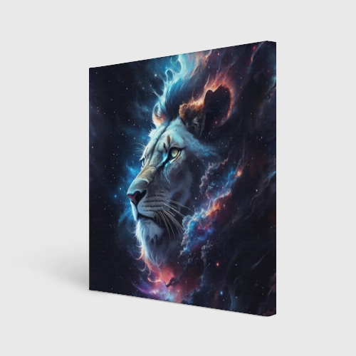 Холст квадратный Galactic lion