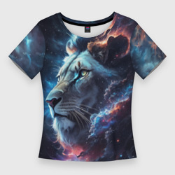 Женская футболка 3D Slim Galactic lion