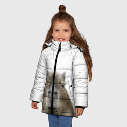 Зимняя куртка для девочек 3D Капибара пофигист - фото 2