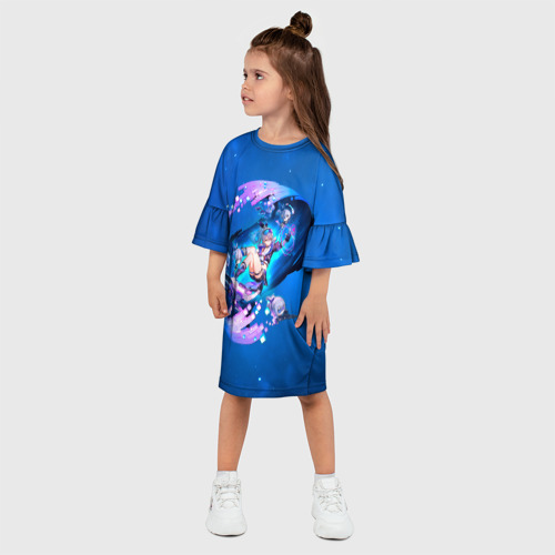 Детское платье 3D с принтом Хонкай Стар Рейл: Серебряный Волк, фото на моделе #1