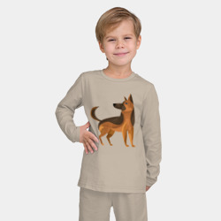 Детская пижама с лонгсливом хлопок Немецкая овчарка внимательно смотрит - фото 2