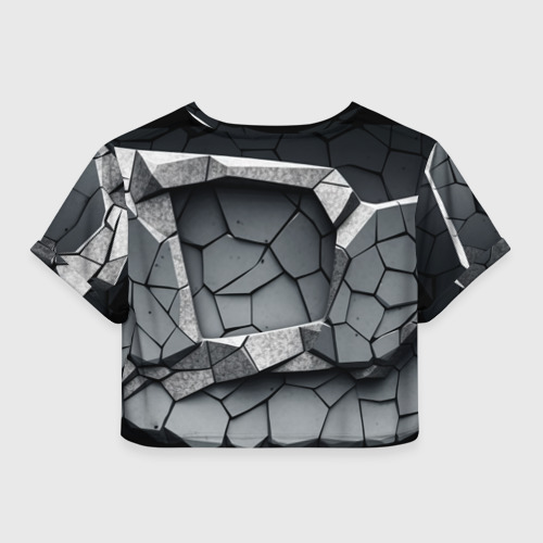 Женская футболка Crop-top 3D Каменная иллюзорная яма - паттерн, цвет 3D печать - фото 2