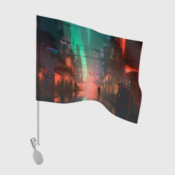 Флаг для автомобиля Кибер город будущего