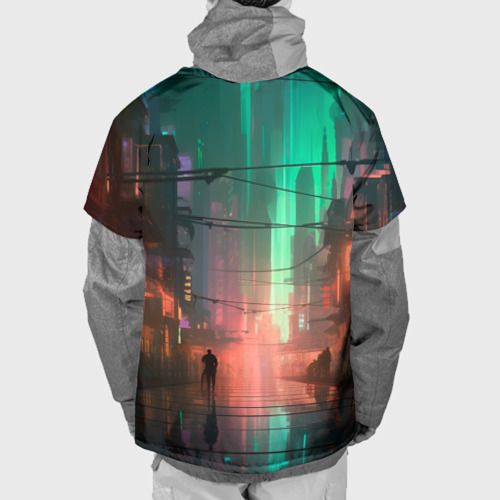 Накидка на куртку 3D Кибер город будущего, цвет 3D печать - фото 2