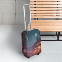 Чехол для чемодана 3D Киберпанк город будущего - фото 2