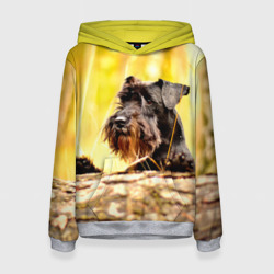 Женская толстовка 3D Шнауцер в лесу