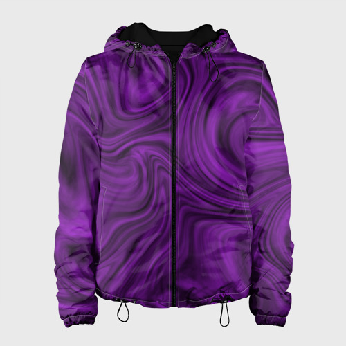 Женская куртка 3D с принтом Фиолетовая абстракция размытие, вид спереди #2