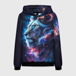 Мужская толстовка 3D Лев космос