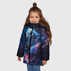 Зимняя куртка для девочек 3D Лев космос - фото 2