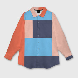 Мужская рубашка oversize 3D Color Block Design