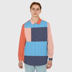 Мужская рубашка oversize 3D Color Block Design - фото 2