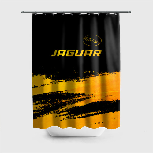 Штора 3D для ванной Jaguar - gold gradient: символ сверху