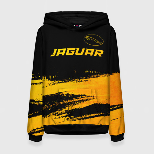 Женская толстовка 3D Jaguar - gold gradient: символ сверху, цвет 3D печать