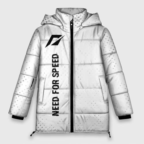 Женская зимняя куртка Oversize Need for Speed glitch на светлом фоне: по-вертикали, цвет черный