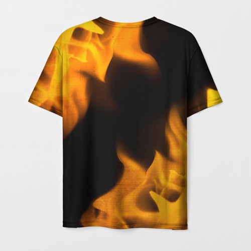 Мужская футболка 3D с принтом Watch Dogs - gold gradient, вид сзади #1