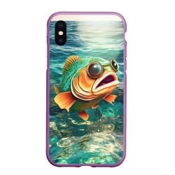 Чехол для iPhone XS Max матовый Рыба карп