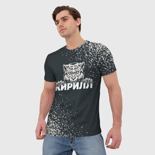 Мужская футболка 3D Кирилл зубастый волк, цвет 3D печать - фото 3