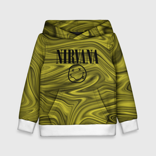 Детская толстовка 3D Nirvana лого абстракция, цвет белый