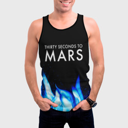 Мужская майка 3D Thirty Seconds to Mars blue fire - фото 2