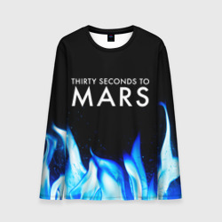 Мужской лонгслив 3D Thirty Seconds to Mars blue fire