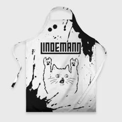 Фартук 3D Lindemann рок кот на светлом фоне