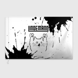 Флаг 3D Lindemann рок кот на светлом фоне