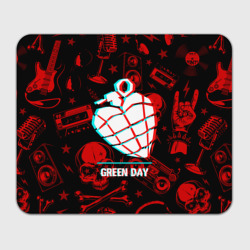 Прямоугольный коврик для мышки Green Day rock glitch