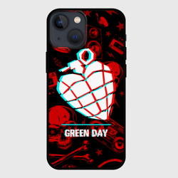 Чехол для iPhone 13 mini Green Day rock glitch