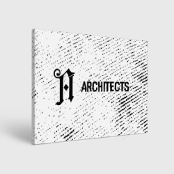 Холст прямоугольный Architects glitch на светлом фоне: надпись и символ