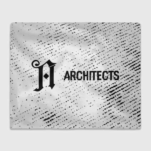 Плед с принтом Architects glitch на светлом фоне: надпись и символ, вид спереди №1