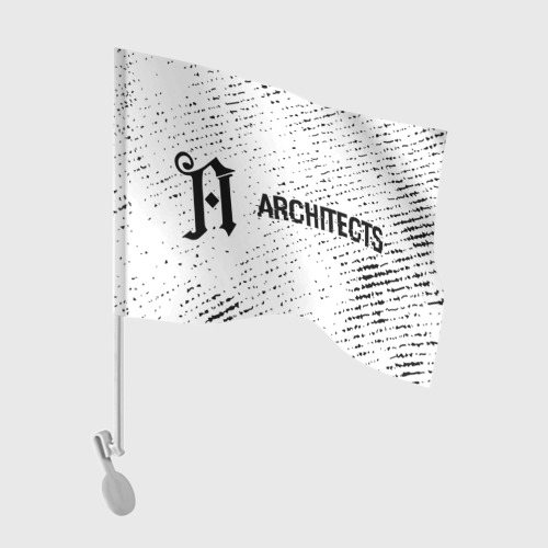 Флаг для автомобиля Architects glitch на светлом фоне: надпись и символ
