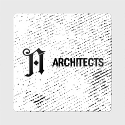 Магнит виниловый Квадрат Architects glitch на светлом фоне: надпись и символ
