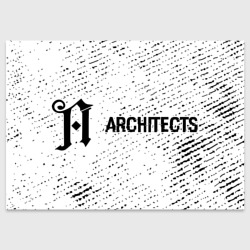 Поздравительная открытка Architects glitch на светлом фоне: надпись и символ