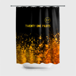 Штора 3D для ванной Twenty One Pilots - gold gradient: символ сверху