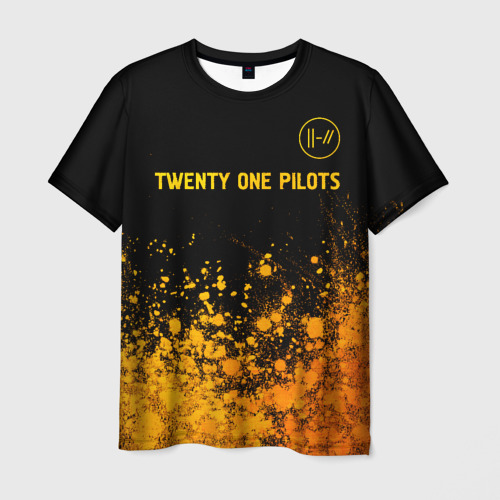 Мужская футболка 3D Twenty One Pilots - gold gradient: символ сверху, цвет 3D печать