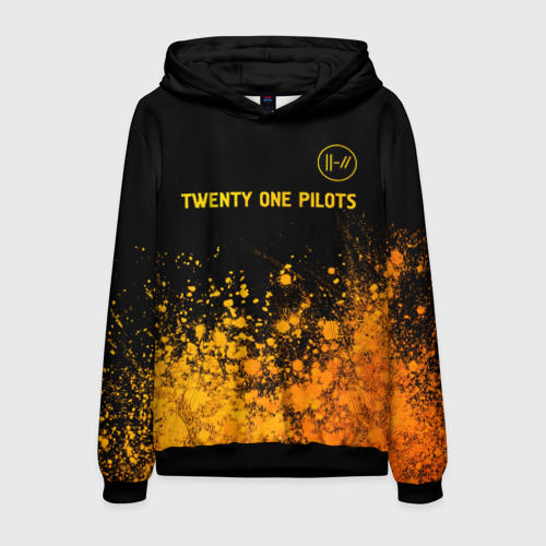 Мужская толстовка 3D Twenty One Pilots - gold gradient: символ сверху, цвет черный